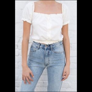 Brandy Melville White Crop Square Neck